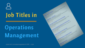 job titles in operations management
